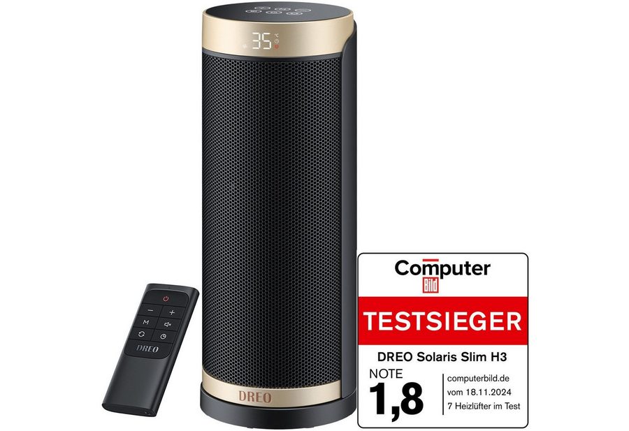 Dreo Heizlüfter Keramik Heizlüfter Energiesparend, 1800W, 16 Zoll Heizgerät Leise, 3 Modus&ECO, 70° Oszillierend, 12-Std-Timer, Überhitzungs-Kippschutz