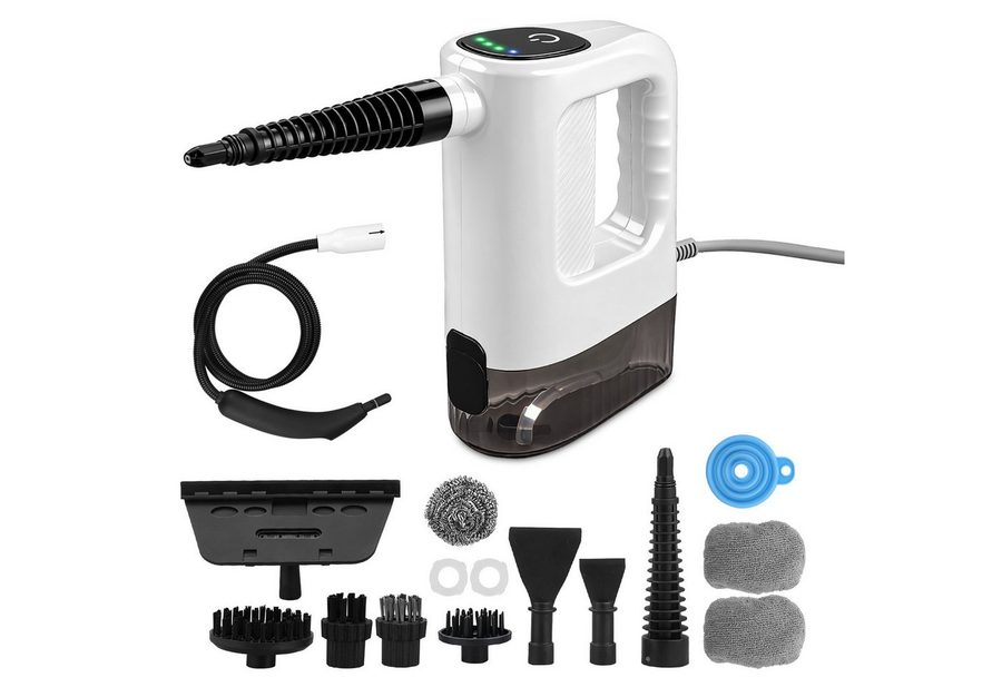 HS Onsing Handdampfreiniger 150-450 Kpa 3 Stufe Dampf 15s Aufheizzeit 400-ml-Wassertank, 1200 W, mit 13 Zubehörteilen gegen Fett-und Kalkablagerungen Dampfreiniger