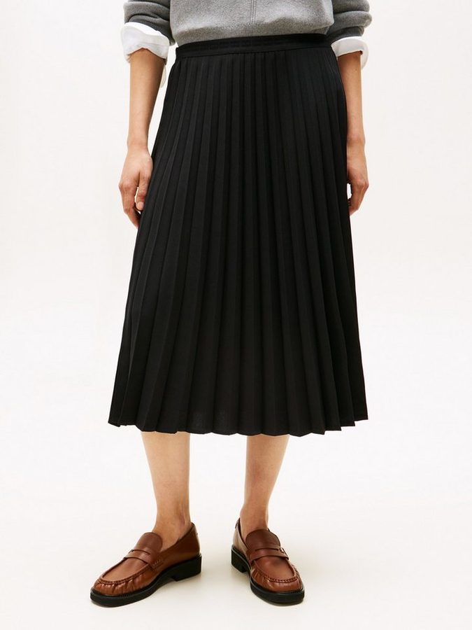 Tommy Hilfiger Plisseerock FLUID PLEATED PULL ON MIDI SKIRT