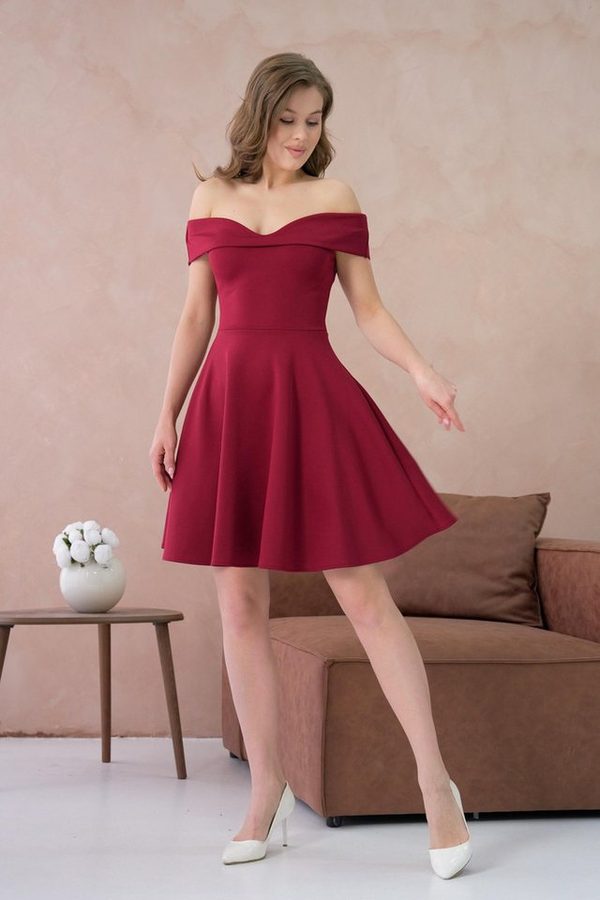 WOMAN VISION Minikleid Trägerloses Minikleid mit Ausschnitt