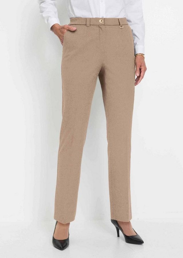 GOLDNER Stoffhose Bügelfaltenhose mit Teildehnbund Stoffhose mit Taschen, Gürtelschlaufen und Knöchellänge von GOLDNER