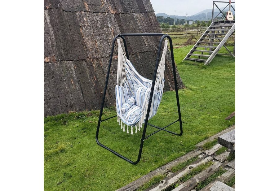CCLIFE Hängesessel Hängesessel mit Gestell Hängeschaukel Hängestuhl (1er Set mit Gestell), mit gestell
