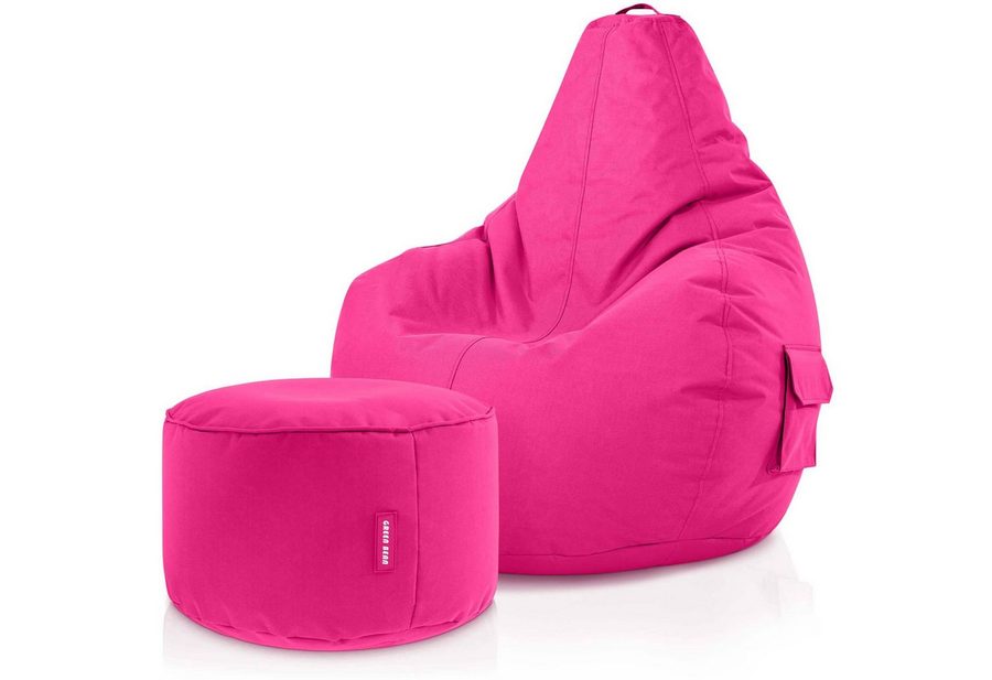 Green Bean Sitzsack Gaming Sitzsack + Hocker Cozy+Cube (Gaming Chair mit Fußhocker), Set Sitzsack mit Sitzhocker, Sitzkissen, Relax-Sessel