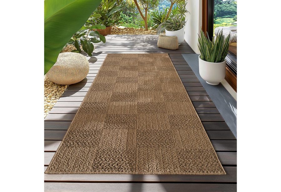 Teppium Teppich Natürlicher Jute-Optik Outdoor-Stil, Rechteckig, Höhe: 5 mm, Indoor Outdoor Teppich Wetterfest 3D Optik Wohnzimmer Küchen Terrasse von Teppium