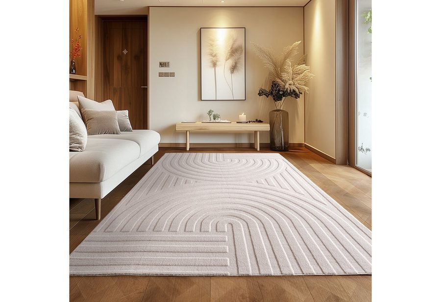 Carpettex Designteppich Unicolor - Einfarbig, Rechteckig, Höhe: 12 mm, Kurzflorteppich Skandinavische Design Anti-Rutsch Rückseite Waschbar von Carpettex