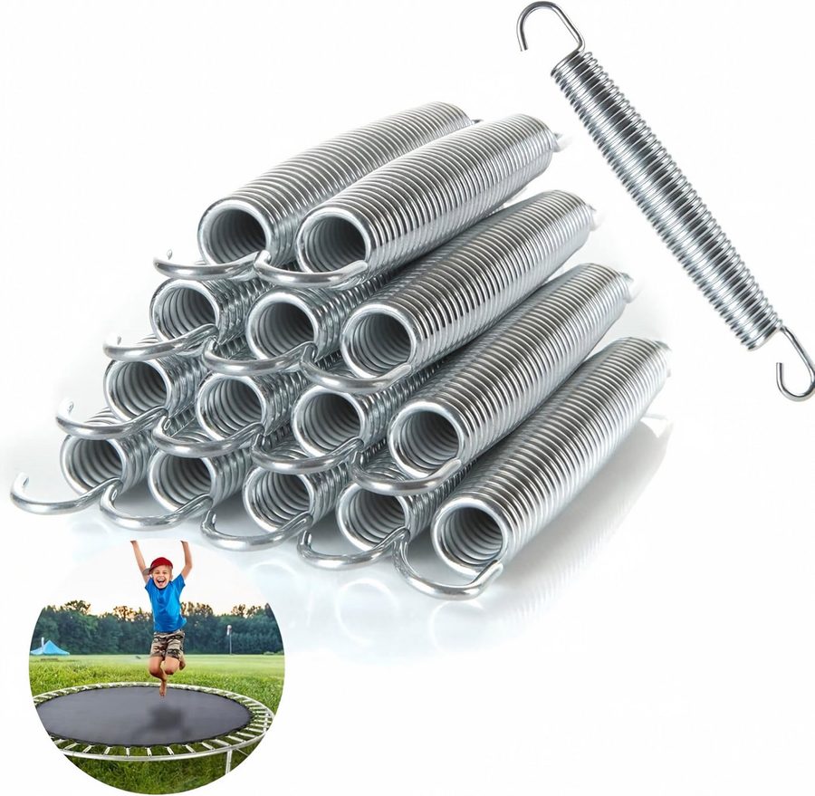 BlingBin Trampolinsprungfeder 35 Stück verzinkte Stahl-Ersatzfedern für Trampoline,robustes Federset (35er Set, 35 St., Gesamtlänge 14 cm, Federlänge 9,3 cm Stahldrahtdurchmesser 3,2 mm), Trampolinzubehör für alle gängigen Gartentrampoline zum Springen von BlingBin
