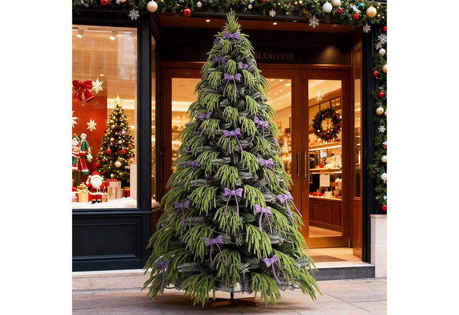 Ferghana Künstlicher Weihnachtsbaum 150/180/210/250CM mit Weiß Schnee 450/850/1115/1500PVC/PE Baum-Spitzen, Kleiner Tannenbaum,Edeltanne, 230/280/330/550 LED Beleuchtung Aufbewahrungstasche,Dekorationen von Ferghana