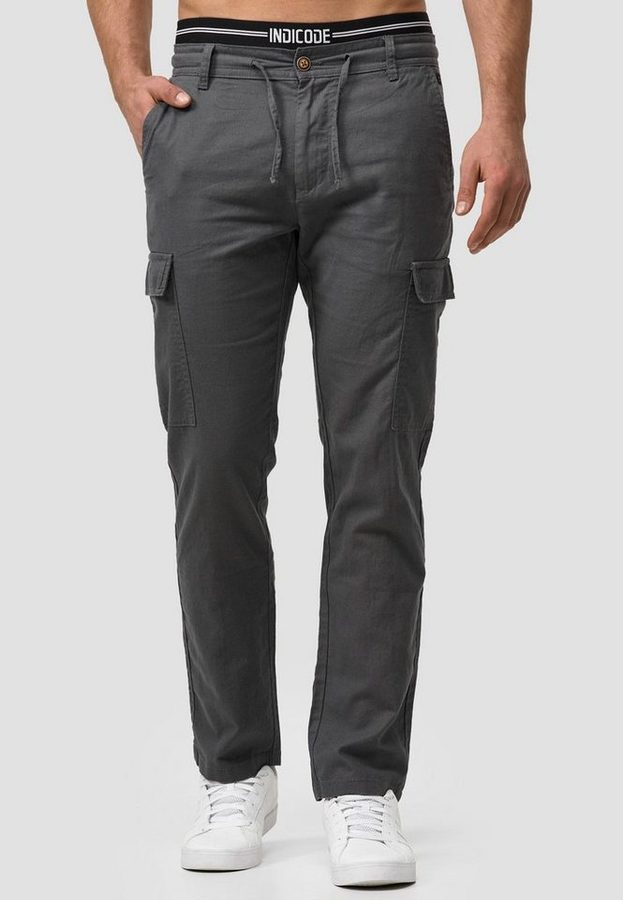 INDICODE Leinenhose Herren Leonardo Sommerhose Leinen Herrenhose mit aufgesetzten Taschen