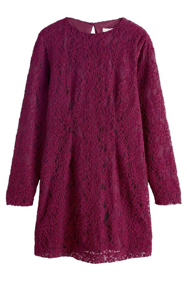 LAURA ASHLEY Minikleid Laura Ashley Samt-Minikleid mit Spitze (1-tlg)