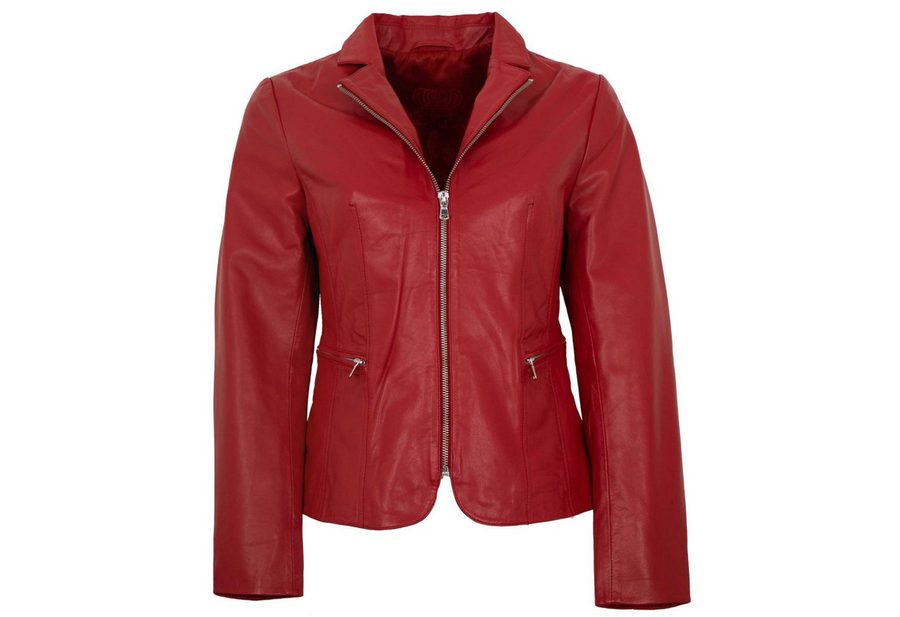 Maddox Lederjacke Inka MADDOX - Damen Lederjacke Blazer Lammnappa rot