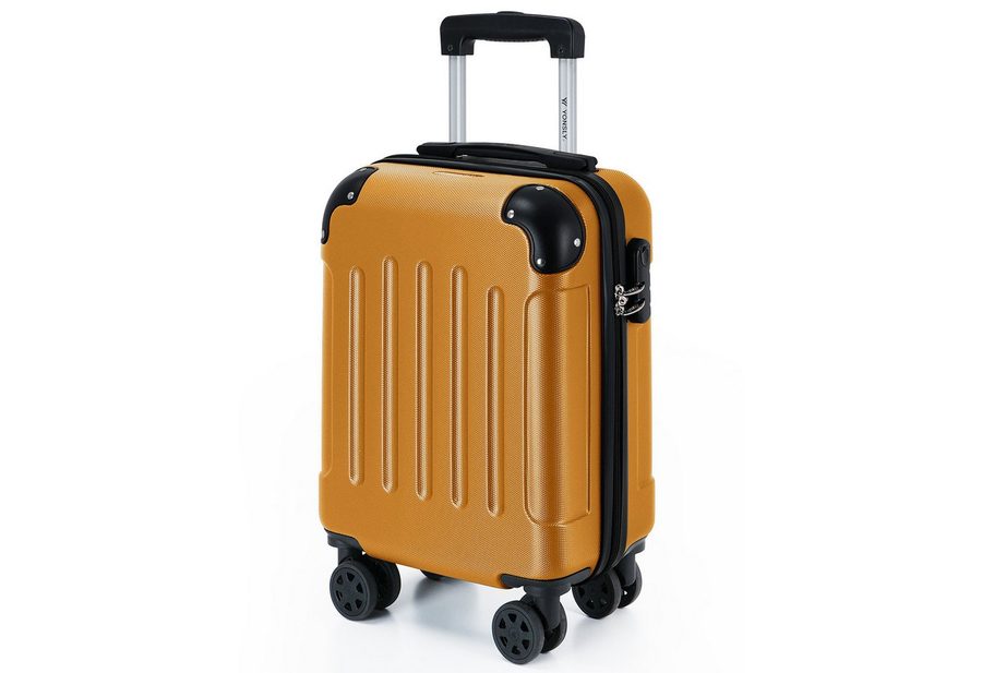 YONSLY Hartschalen-Trolley Hartschalen-Reisekoffer Trolley Rollkoffer in S/M/L/XL Größen, 4 Rollen, mit 360°-Lenkrollen, Zahlenschloss und mehrstufigem Teleskopgriff