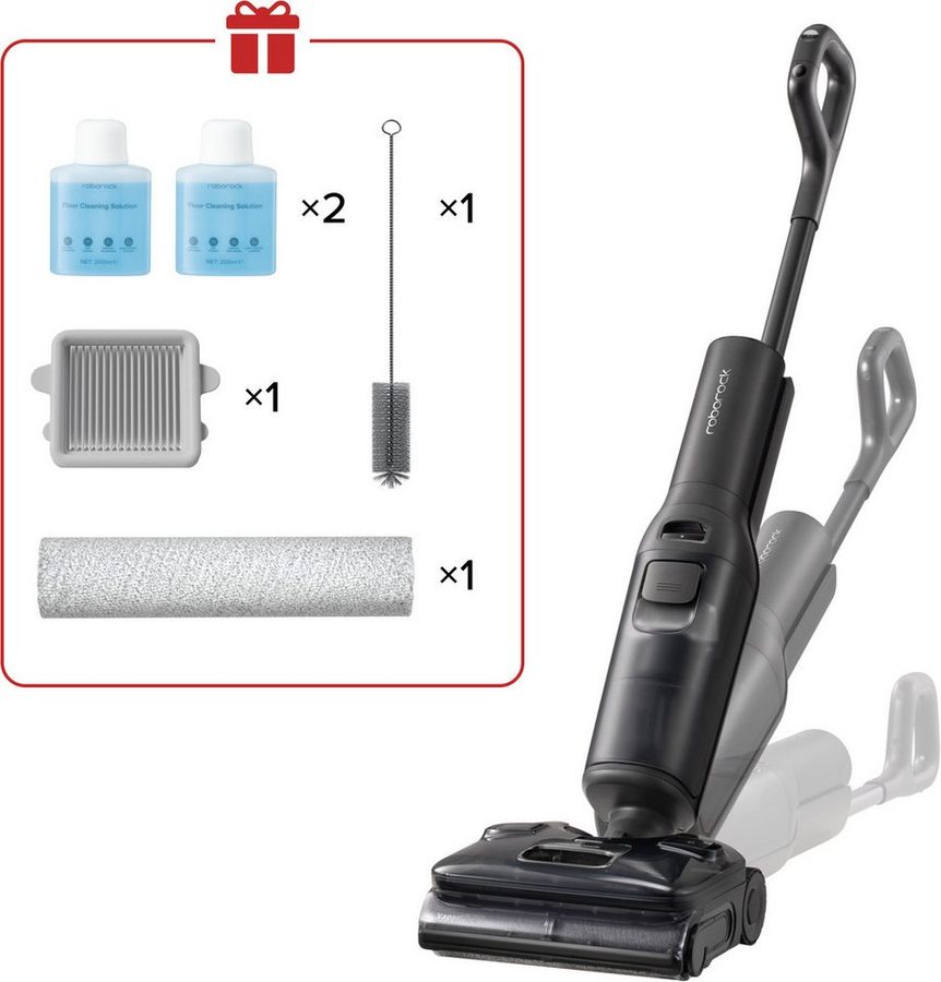 Roborock Nass-Trocken-Sauger F25 Steam-Kit, 25.000 Pa Saugkraft, Dampfreiniger, 280 W, beutellos, vier Reinigungsmodi, Lay-Flat-Reinigung, Selbstreinigung und Trocknung