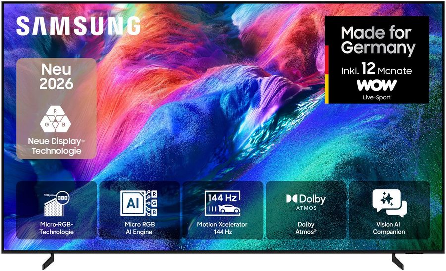 Samsung GMR100R85HU LCD-LED Fernseher (252 cm/100 Zoll, 4K Ultra HD, Smart-TV, Micro RGB, 100% BT.2020 Farbraum, Motion Xcelerator 144Hz, Dolby Atmos)