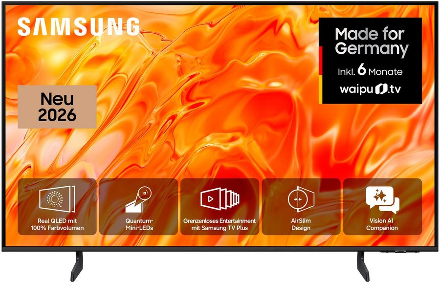 Samsung GQ50QN70HAU QLED-Fernseher (125 cm/50 Zoll, 4K Ultra HD, Smart-TV, Real QLED, Quantum-Mini-LEDs, Gaming Hub mit 144 Hz, Adaptive Sound)