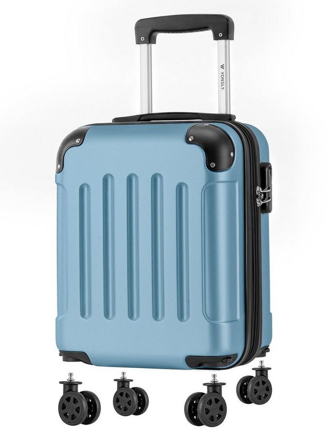 YONSLY Handgepäckkoffer Kabinenkoffer Reisekoffer Trolley mit abnehmbaren Rollrädern, 4 Rollen, ABS-Hartschale mit Zahlenschloss und ergonomischem Gummigriff