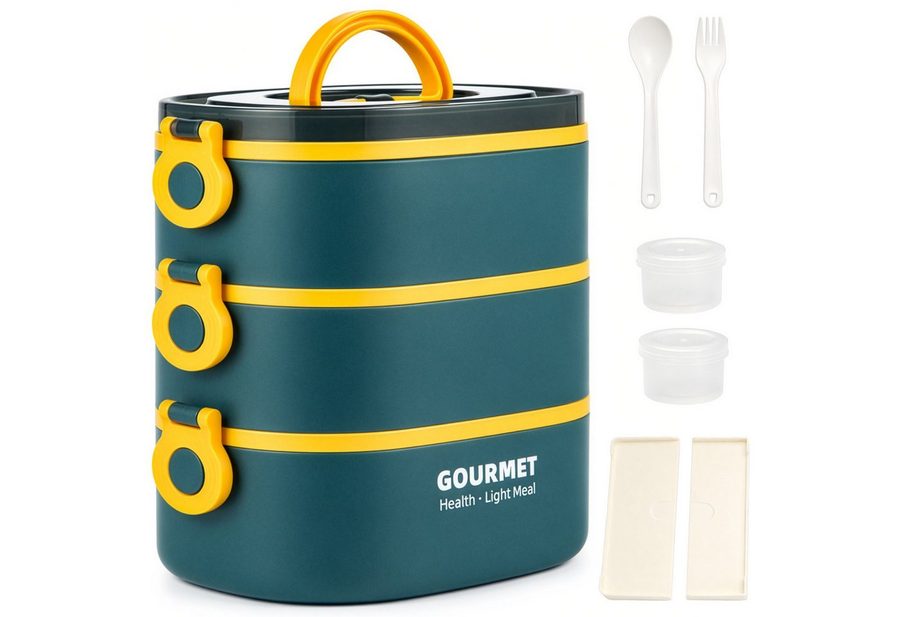 Youyijia Lunchbox Bento Box Brotdose Lunchbox, stapelbar 3-lagige Brotdose Behälter von Youyijia