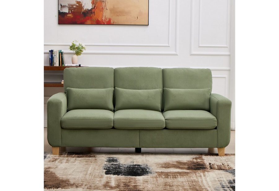 CANMOV 3-Sitzer Canmov 2&3 Sitzer Sofa, Couch mit Seitentasche & Kissen, Wohnzimmer, kleines sofa, schlafsofa dauerschläfer, 176cm Breite, couch von CANMOV