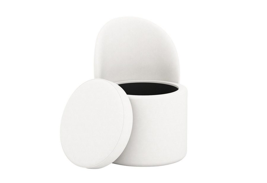 COSTWAY Sitzhocker, mit Stauraum 38L Schminkhocker mit Rückenlehne, gepolstert