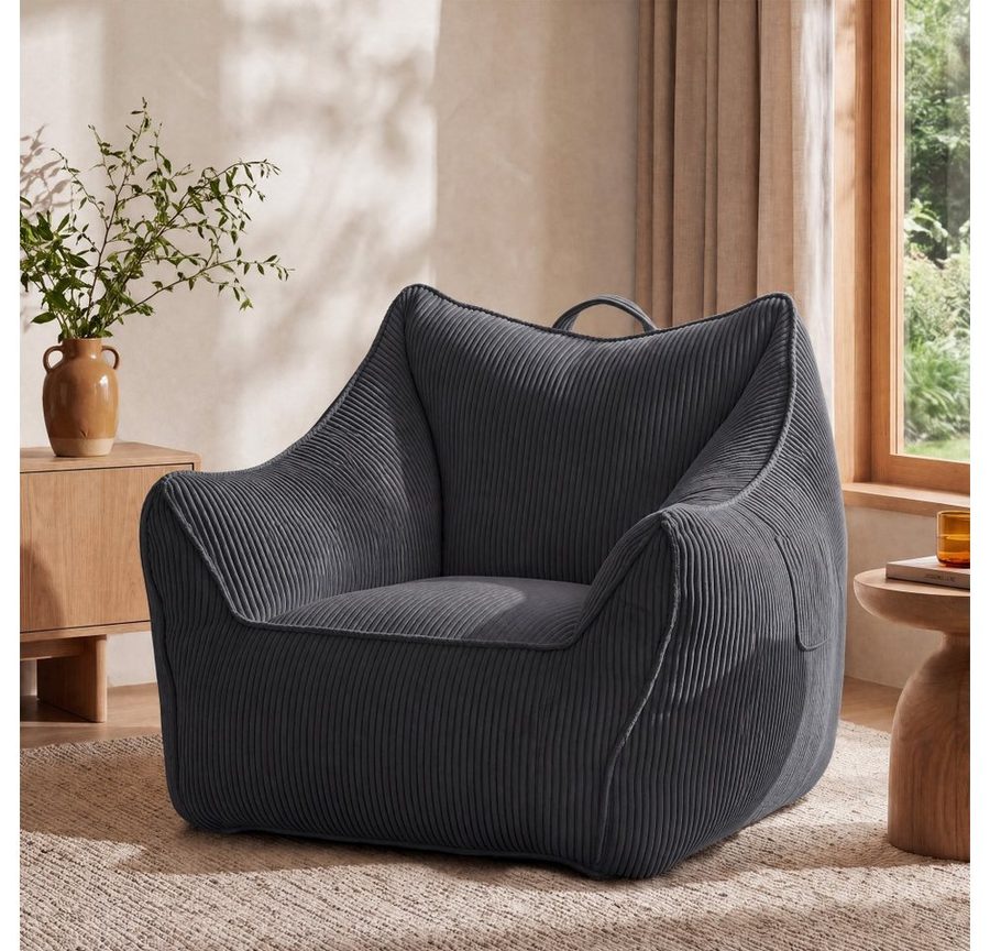 Vipbear Sitzsack Einzelsofa für Wohnzimmer, Relaxsessel Sofa für Erwachsene (1 St), ohne Montage, mit Aufbewahrungstasche, 92x93x87cm für kleine Räume