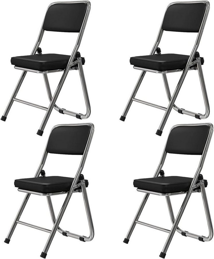 JEOBEST Klappstuhl Küchenstuhl Campingstuhl, Faltstuhl Besucherstuhl Konferenzstuhl, (Set, 4 St)Gepolstert - Metall-Gestell - für Gäste,Büro, Event & Party