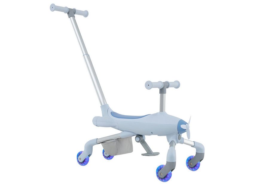 KOMFOTTEU Rutscherauto, mit LED Rädern & Korb hinten, bis 50kg