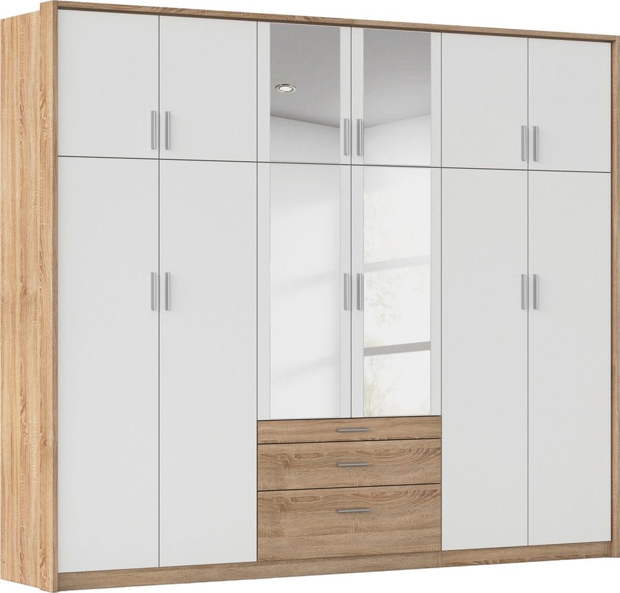 rauch Kleiderschrank Schrank Drehtürenschrank Garderobe Ankleide Schlafzimmer HILDESHEIM (Breiten: 185/275 cm, Höhe 231 cm) oberste Schublade mit praktischer Facheinteilung MADE IN GERMANY von Rauch