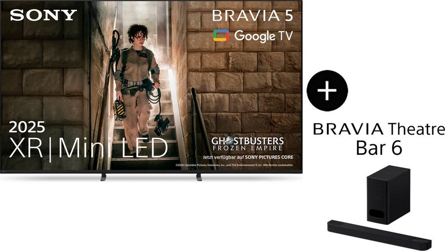 Sony K-65XRS BRAVIA 5 Mini-LED-Fernseher (164 cm/65 Zoll, 4K Ultra HD, Smart-TV, Google TV, Set aus TV BRAVIA 5 Direct LED Fernseher + BRAVIA Theatre Bar 6)