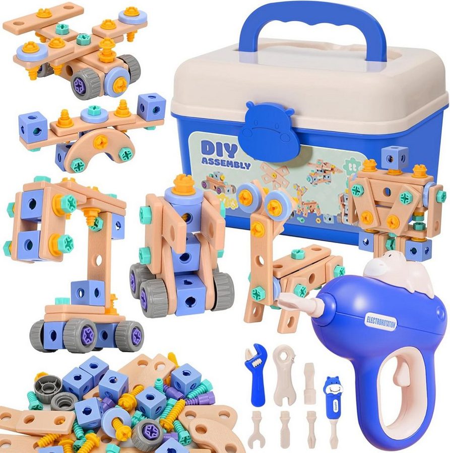 Luckice Lernspielzeug magnetische Bausteine, Lern- & Steckspiel, Kreativspielzeug für Kinder (Holzbausteine stellen ein wunderbares Lernspielzeug dar. Dieses kreative Spielzeug eignet sich perfekt für kleine Kinder, dient als ideales Spielmaterial für den Kindergarten und regt auf spielerische Weise die Vorstellungskraft sowie die handwerklichen Fähigkeiten der Kleinen an., 160-St., für Jungen ab 3 Jahre Geburtstagsgeschenk Geschenkidee), Fördert Feinmotorik & Kreativität, Montessori Konstruktionsspielzeug