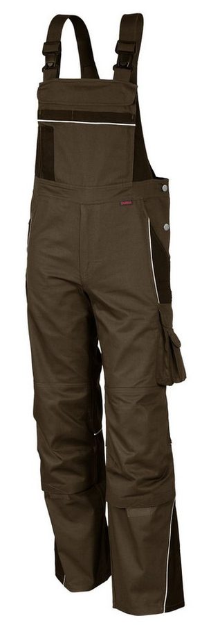 Qualitex Workwear Arbeitslatzhose strapazierfähige PROfessionals Latzhose aus faserverstätktem Gewebe (1-tlg) MG 245 g Blaumann - 15 Taschen - pflegeleichte Arbeitshose - Waschbar