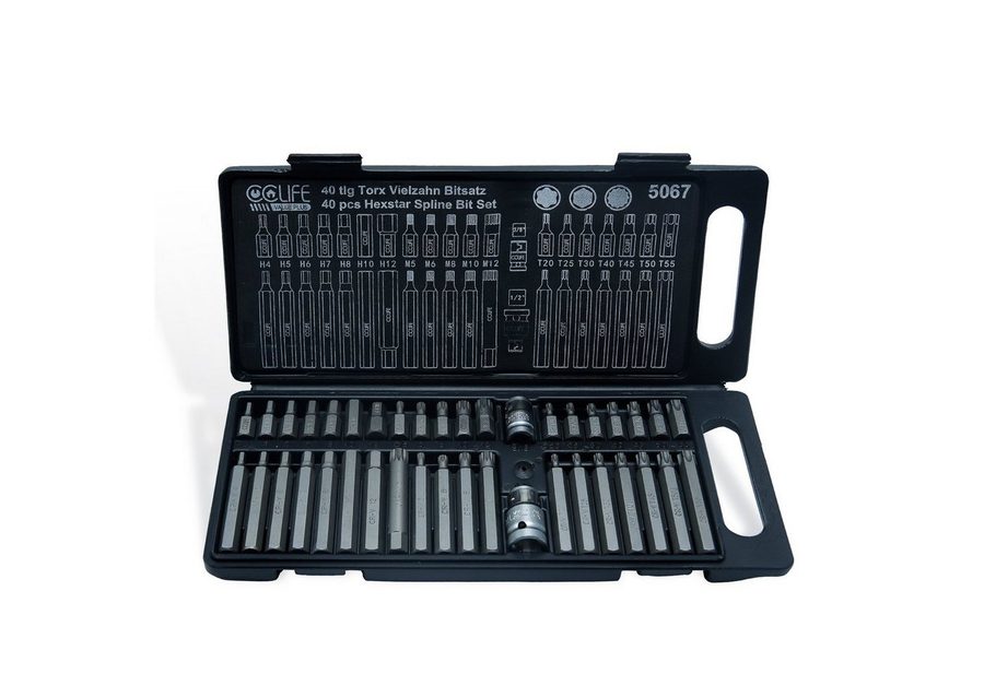 CCLIFE Bit- und Steckschlüsselset Torx Vielzahn Bit Nuss Satz XZN Innen Sechskant Steckschlüsselsatz, Packung