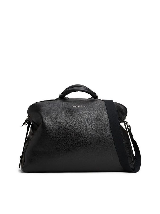 Tommy Hilfiger Weekender TH PREMUM LEATHER DUFFLE, Reisetasche, Freitzeittasche mit Logoschriftzug