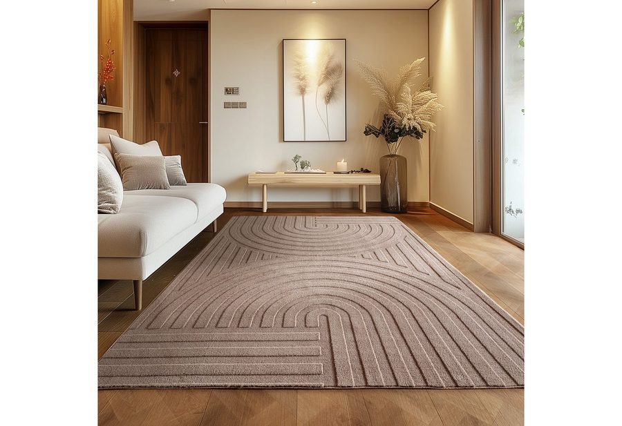 Carpettex Designteppich Unicolor - Einfarbig, Rechteckig, Höhe: 12 mm, Kurzflorteppich Skandinavische Design Anti-Rutsch Rückseite Waschbar von Carpettex