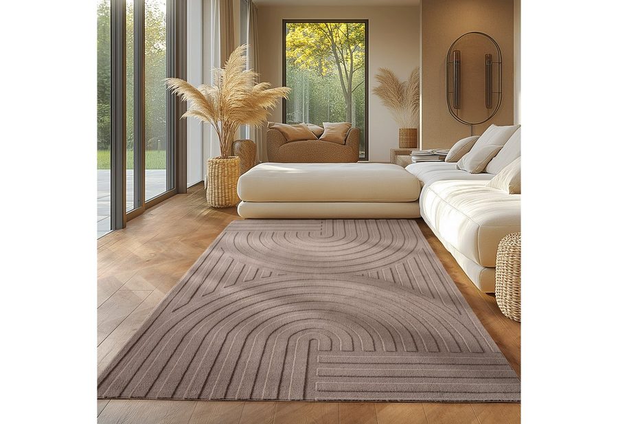 SIMPEX24 Designteppich Unicolor - Einfarbig, Rechteckig, Höhe: 12 mm, Kurzflor Boho Teppich Weich Anti-Rutsch Rückseite Waschbar von SIMPEX24