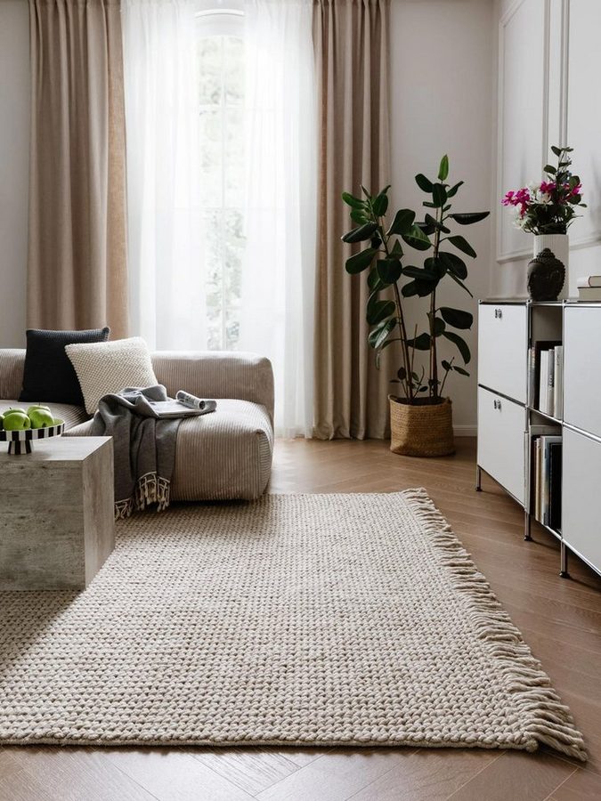 benuta Wollteppich Velma, rechteckig, Höhe: 11 mm, Kunstfaser, Berber, Ethno-Style, Wohnzimmer von benuta