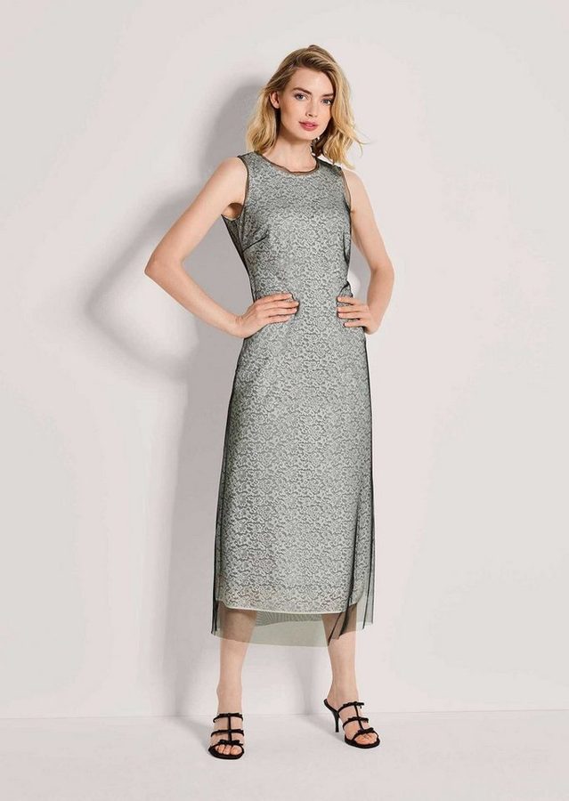 MADELEINE Maxikleid Elegantes Tüllkleid mit Spitzendetails Baumwollkleid mit Rundhals, Knielänge und ohne Arm
