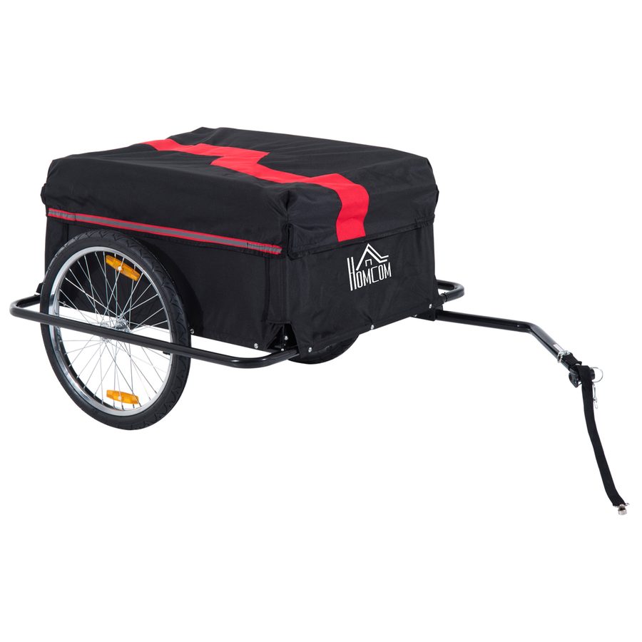 HOMCOM Lastenanhänger für Fahrräder, Transportanhänger CargoTrailer, Schwarz, Neu  Aosom