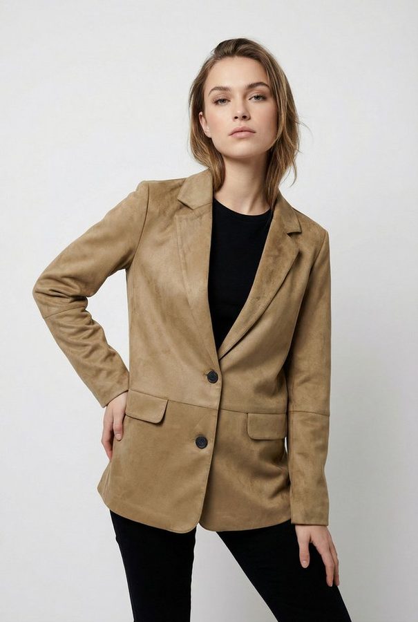 ONLY Lederimitatjacke ONLTULIP FAUX SUEDE BLAZER CC OTW aus Wildlederimitat