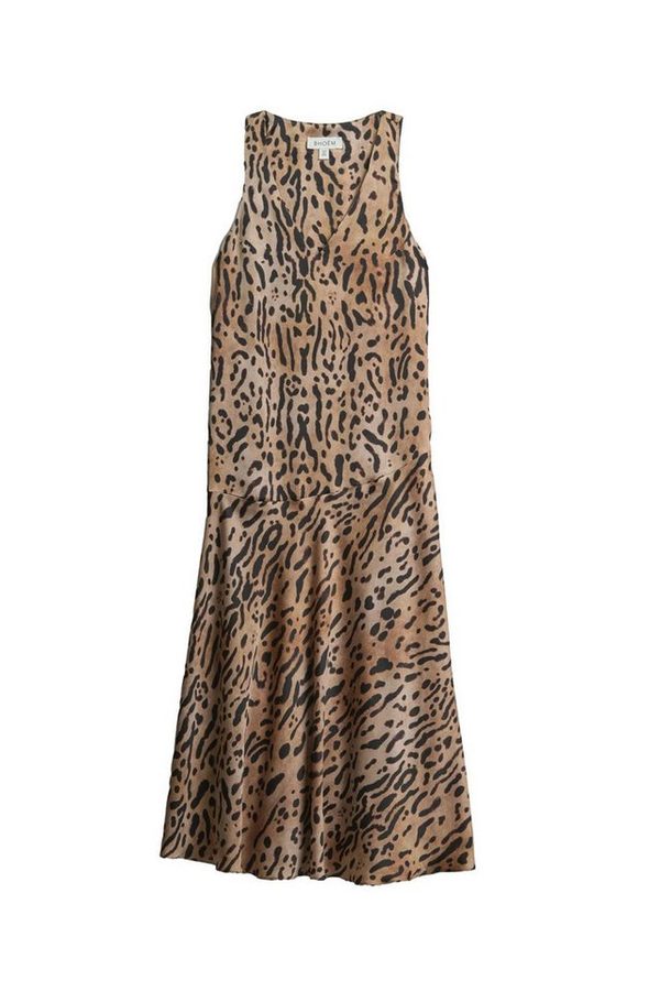 Bhoem Maxikleid BHOEM Ärmelloses Maxikleid mit Leopardenmuster (1-tlg)