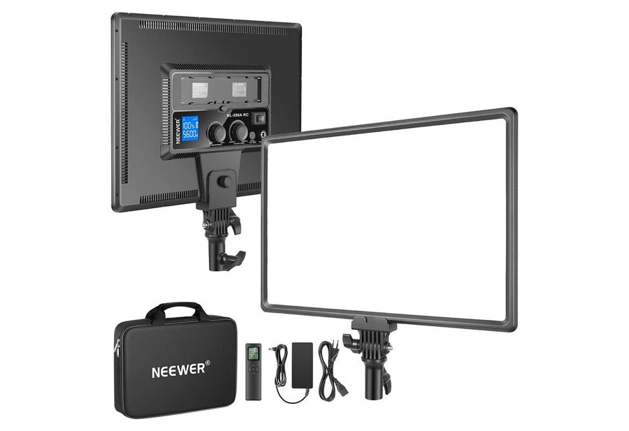 Neewer Videoleuchte NL288 LED Video Panel Licht, Dimmbar, Zweifarbig, 45W, 3200K-5600K, mit 2,4G Fernbedienung und Adapter, für Foto YouTube Live Stream