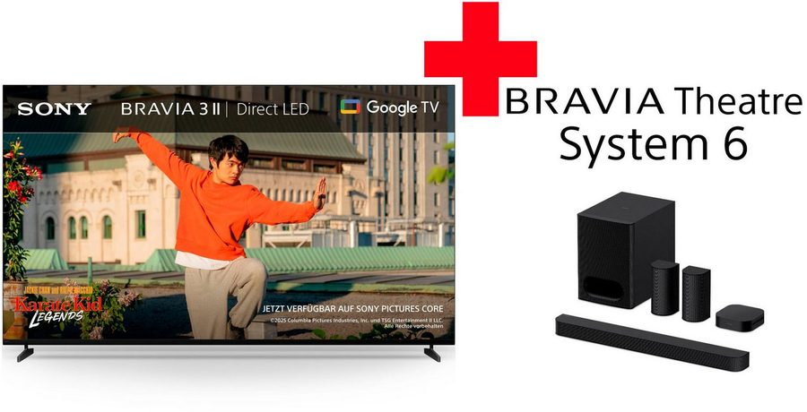 Sony K-65XR35M2 65 BRAVIA 3 II LED-Fernseher (164 cm/65 Zoll, 4K Ultra HD, Smart-TV, Google TV, Set aus: 65" BRAVIA 3 II + BRAVIA Theatre System 6 Soundbar)