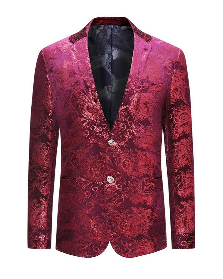 Allthemen Sakko Herren 2 Knöpfe Pailletten Blazer für Party