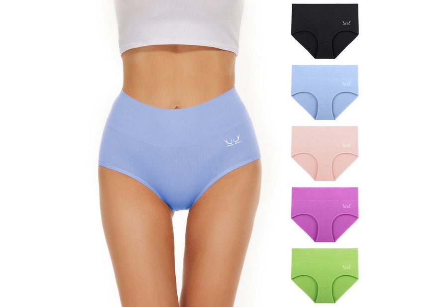TANSTC Taillenslip Unterhosen Damen Baumwolle Slip (Packung, 5er-Pack) atmungsaktiv, hautfreundlich, elastisch, formbeständig von TANSTC