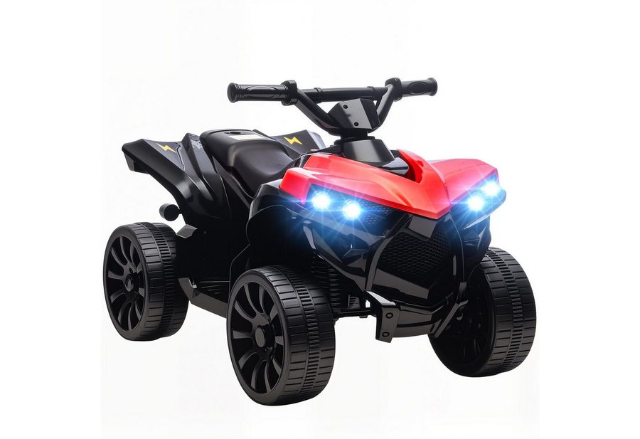 AIYAPLAY Elektro-Kinderquad Kinder Quad 6V mit Vorwärts-, Rückwärtsfunktion, Musik, Belastbarkeit 25 kg, (1-tlg), mit LED-Scheinwerfer, 4 Rädern, für 18-56 Monate Kinder, Rot