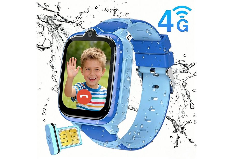 blackview Kinder Smartwatch mit 4G sim Karte, GPS: SOS, Videoanruf, Schulmodus Smartwatch (1,83 Zoll), 1,83", 8GB, GPS+LES+WiFi, 4G-LTE, IP67, SOS, Bluetooth von blackview