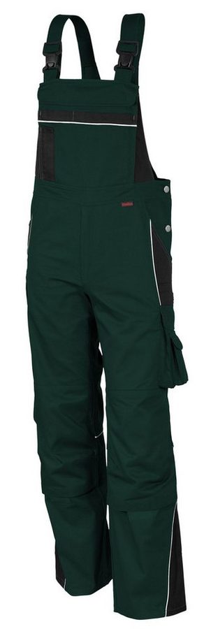 Qualitex Workwear Arbeitslatzhose strapazierfähige PROfessionals Latzhose aus faserverstätktem Gewebe (1-tlg) MG 245 g Blaumann - 15 Taschen - pflegeleichte Arbeitshose - Waschbar