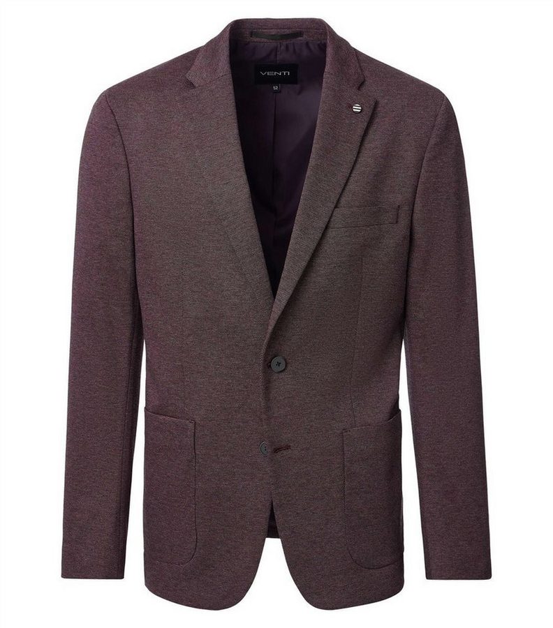 VENTI Sakko VENTI City Herren Sakko Revers Casual-Fit Stretch Bi-Color Rot