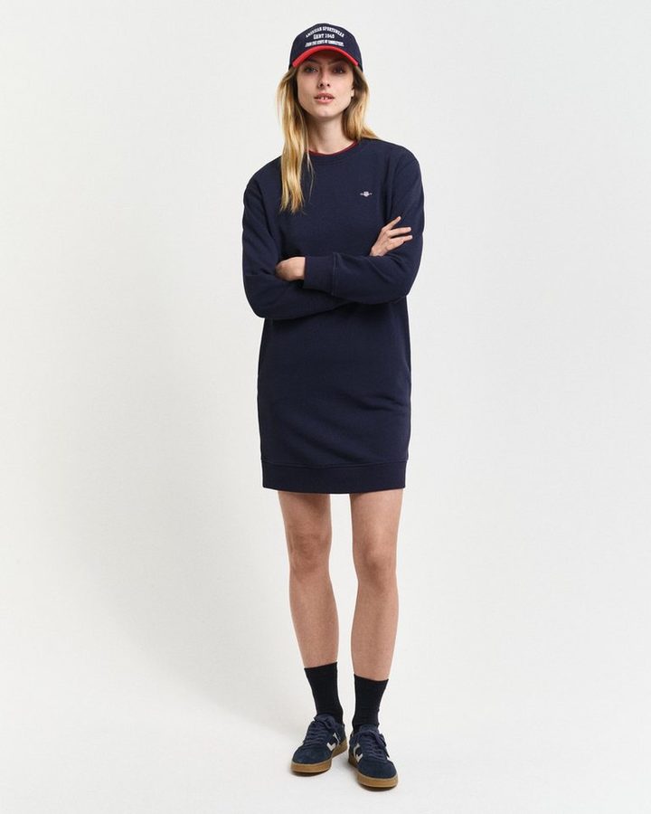 Gant Sweatkleid SHIELD C-NECK SWEAT DRESS Shield Sweatkleid mit Rundhalsausschnitt