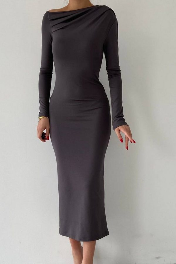 WOMAN VISION Midikleid Langärmeliges Midikleid