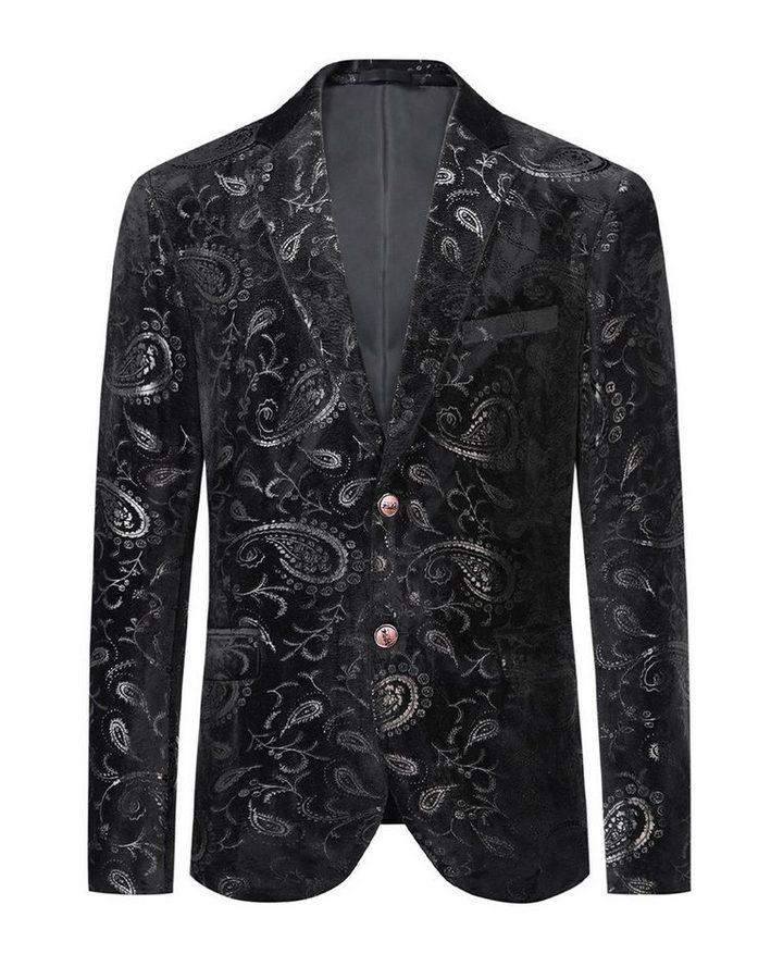 Allthemen Sakko Herren 2 Knöpfe Pailletten Blazer für Party
