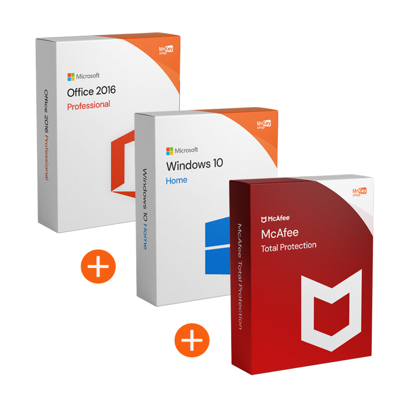 Office 2016 Professional + Windows 10 Home + McAfee Total Protection - Bundle von Microsoft